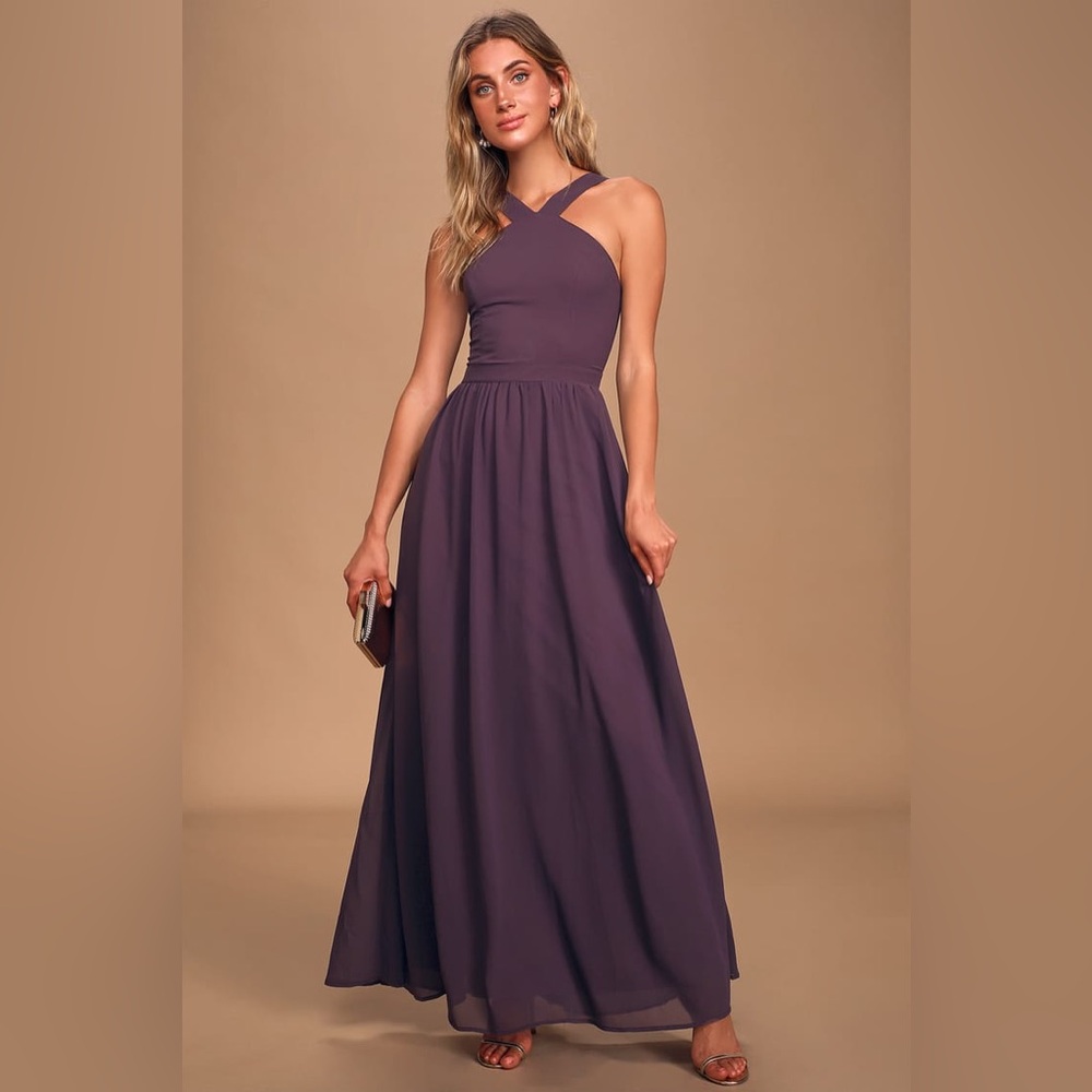 Lulu's Air of Romance Dusty Purple Maxi Dress